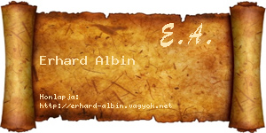 Erhard Albin névjegykártya